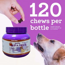 Rawrose Hip & Joint Support for Dogs – 120 Chicken Flavored Chews with Glucosamine, Chondroitin, MSM, Turmeric, Vitamin C, and Omega-3 for Pain Relief and Inflammation