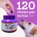 Rawrose Hip & Joint Support for Dogs – 120 Chicken Flavored Chews with Glucosamine, Chondroitin, MSM, Turmeric, Vitamin C, and Omega-3 for Pain Relief and Inflammation