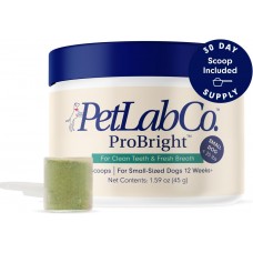 PetLab Co. ProBright Dental Powder - Dog Breath Freshener - Teeth Cleaning Made Easy – Targets Tartar & Bad Breath - Formulated for Small Dogs