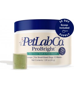 PetLab Co. ProBright Dental Powder - Dog Breath Freshener - Teeth Cleaning Made Easy – Targets Tartar & Bad Breath - Formulated for Small Dogs